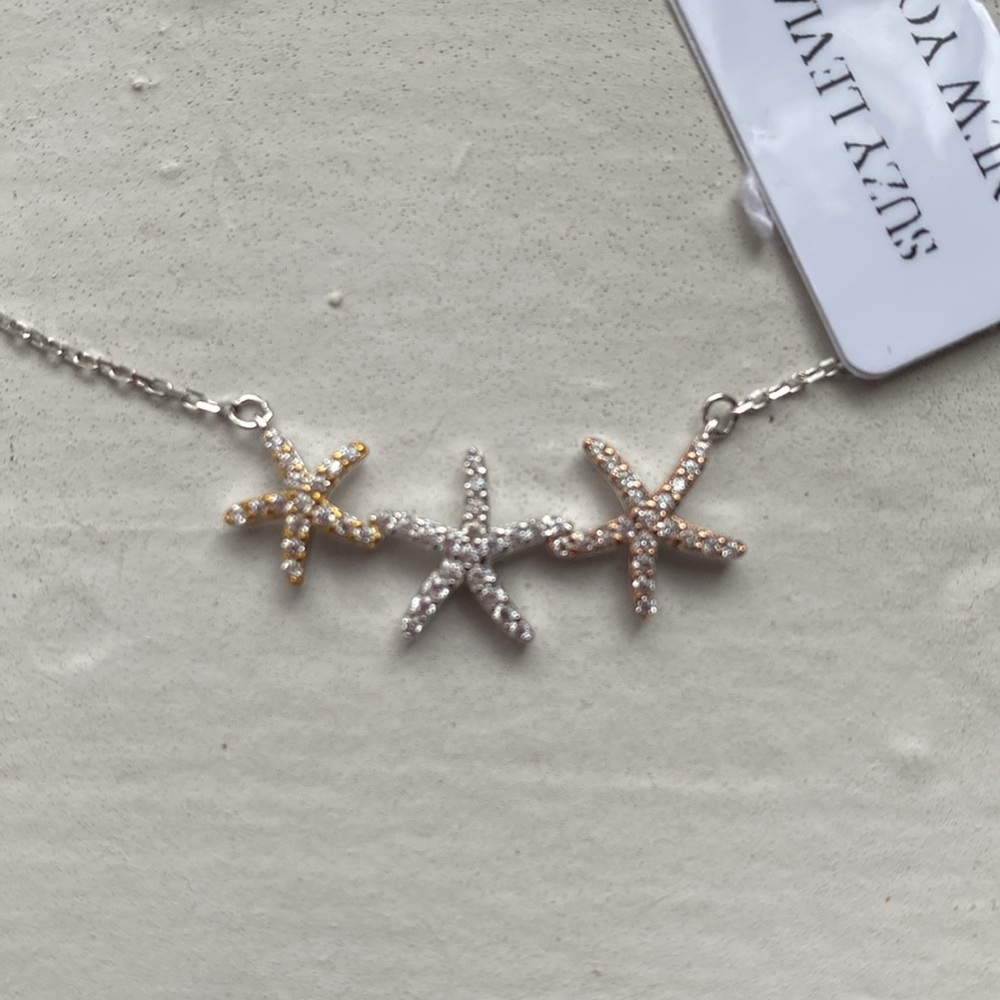 NWT Sterling Silver Suzy Levian Starfish Necklace - Picture 4 of 5